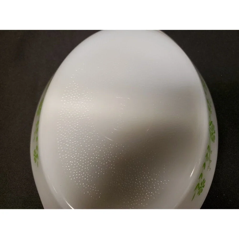 Glasbake Green Daisy J2352 Oval Divided Bakeware Casserole Baking Dish Jeanette